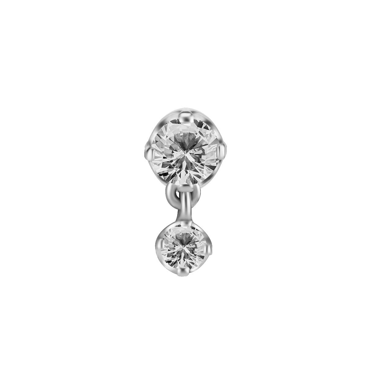 18 Karat White Gold Zirconia Dangle