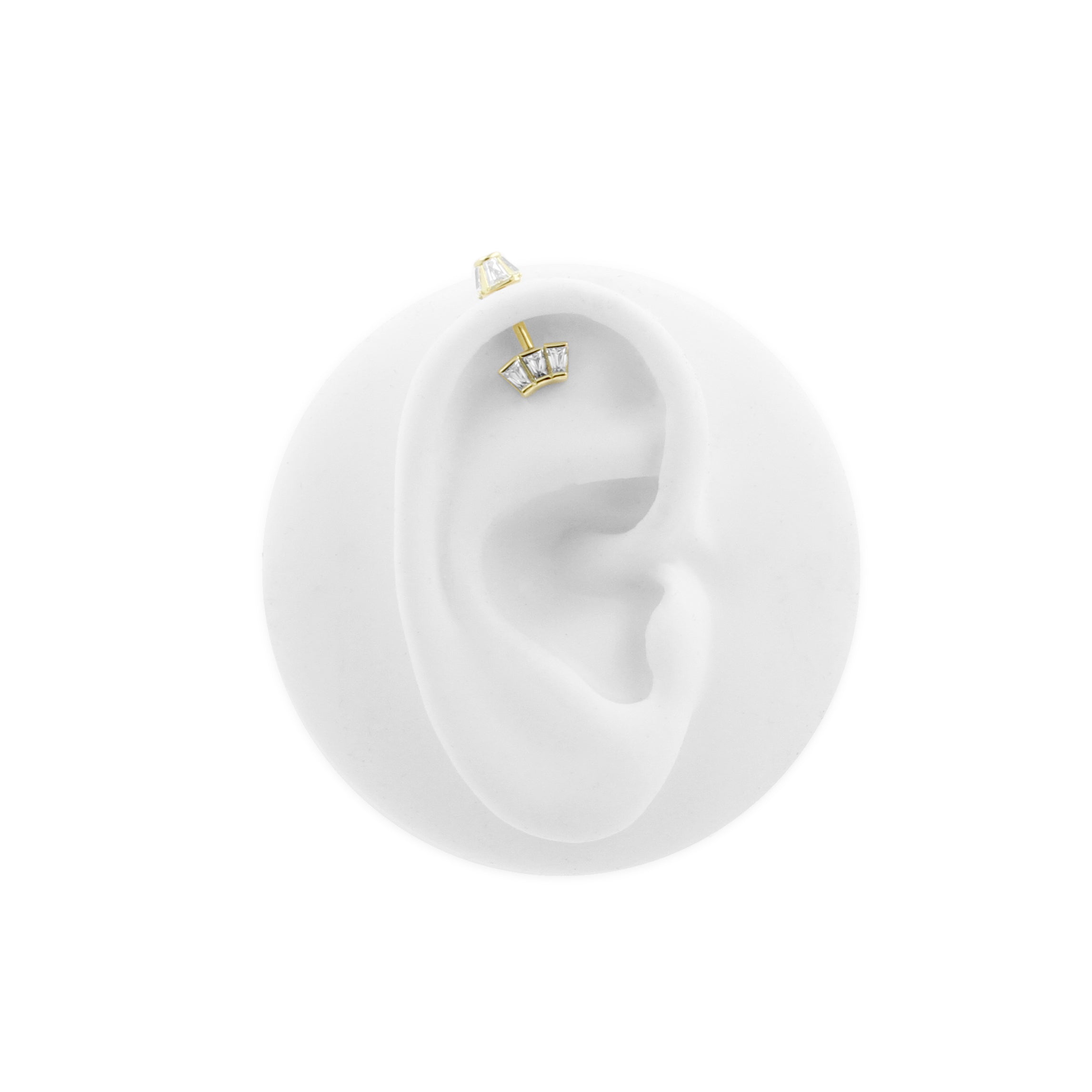 18 Karat Gold Vertical Helix Caroussel Stud