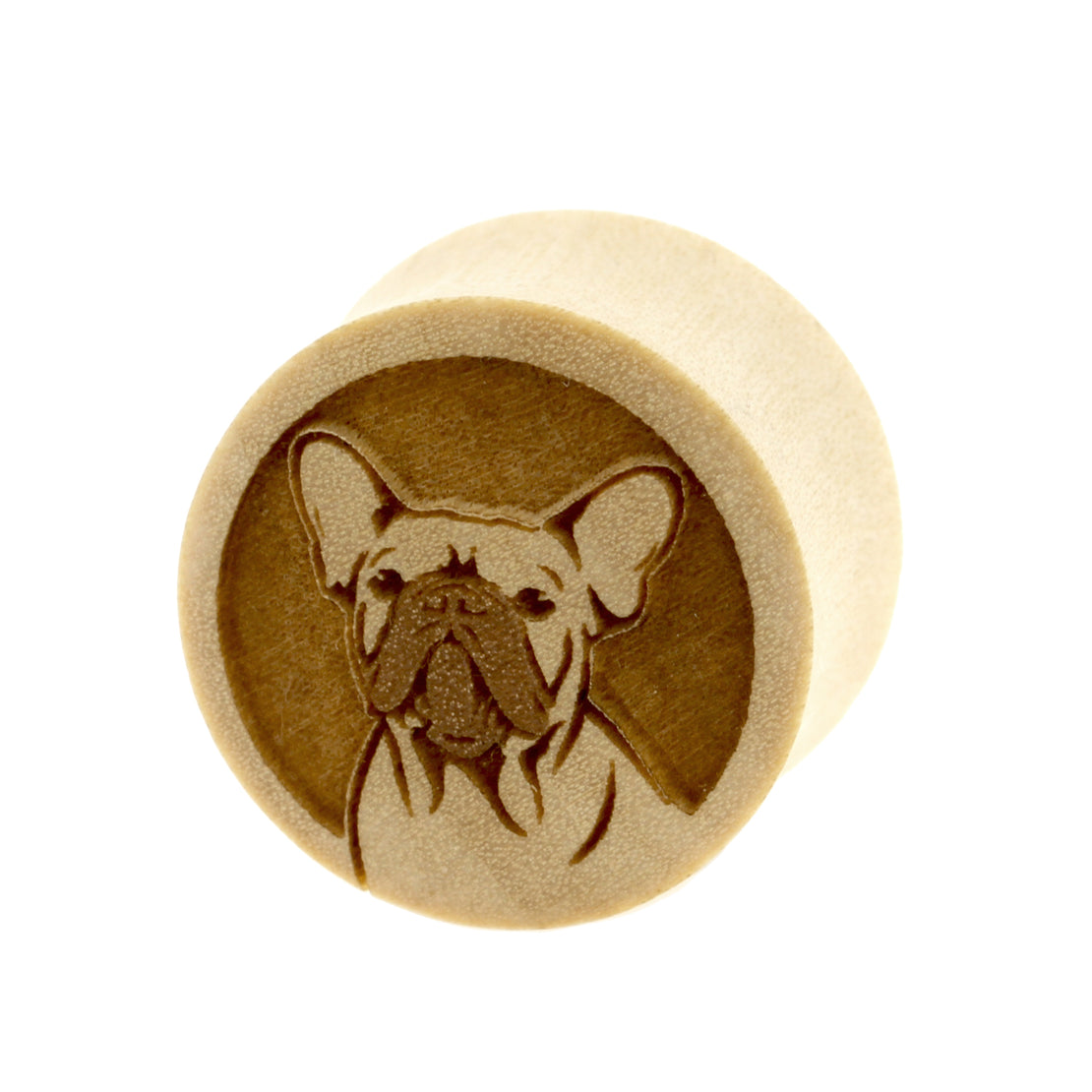 Houten Frenchies Plugs - Crocodile Licht Bruin