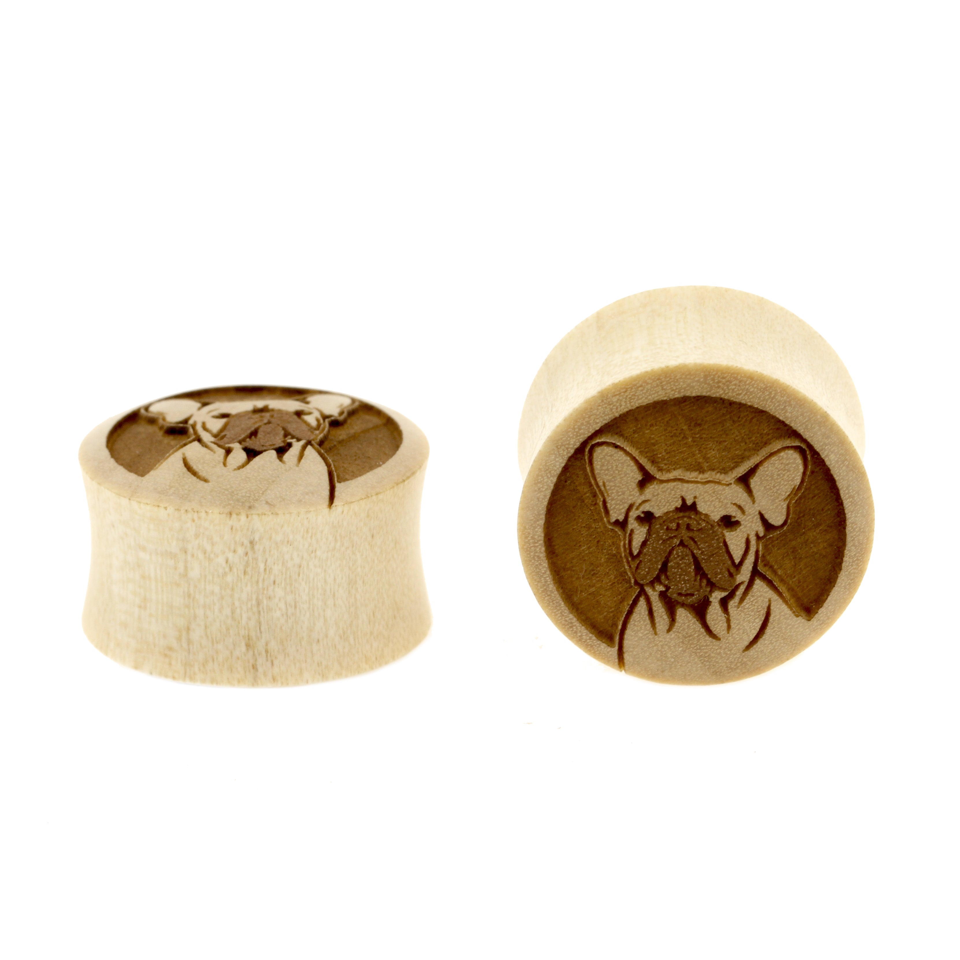 Houten Frenchies Plugs - Crocodile Licht Bruin