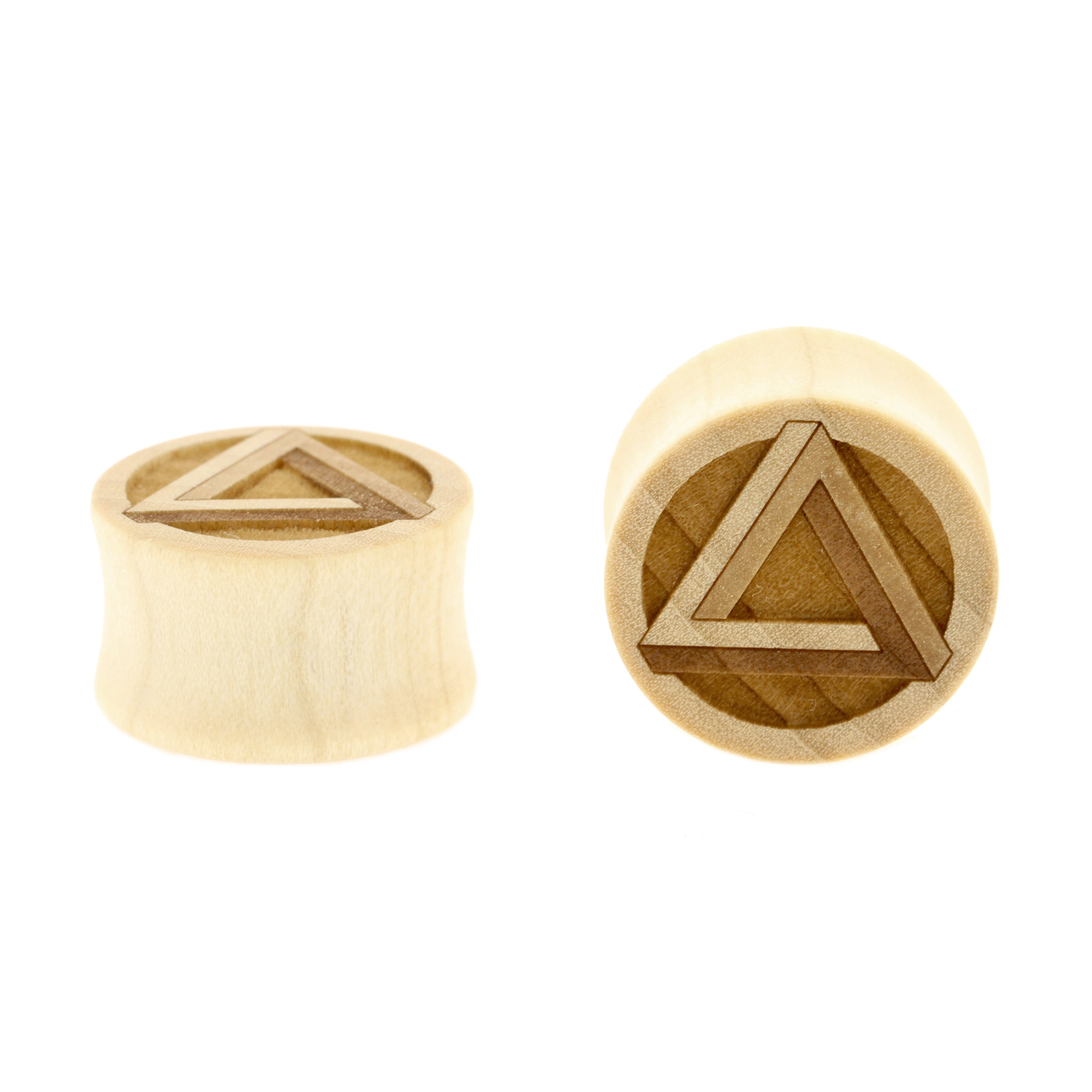 Houten Penrose Triangle Plugs - Crocodile Licht Bruin