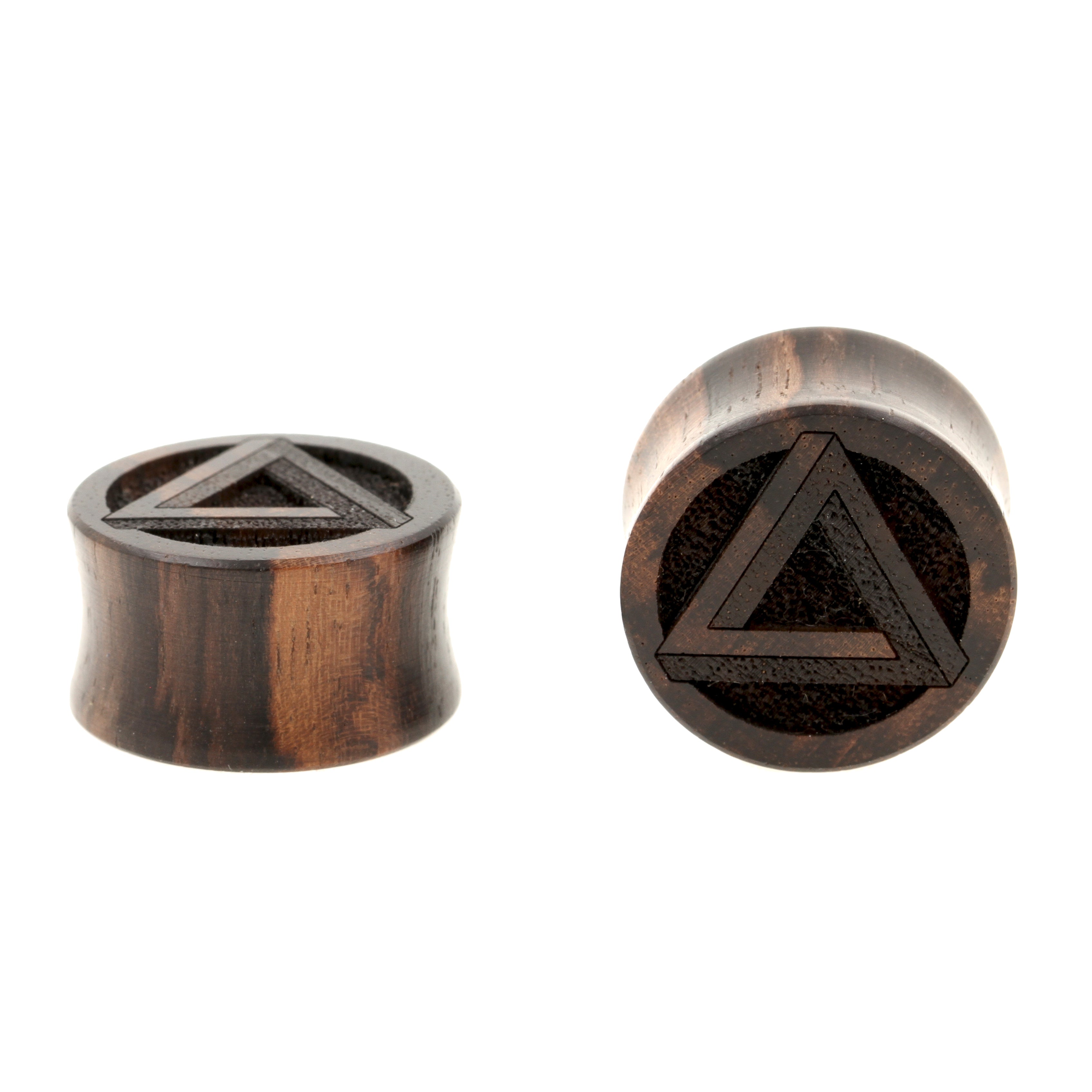 Houten Penrose Triangle Plugs - Sono Donkerbruin