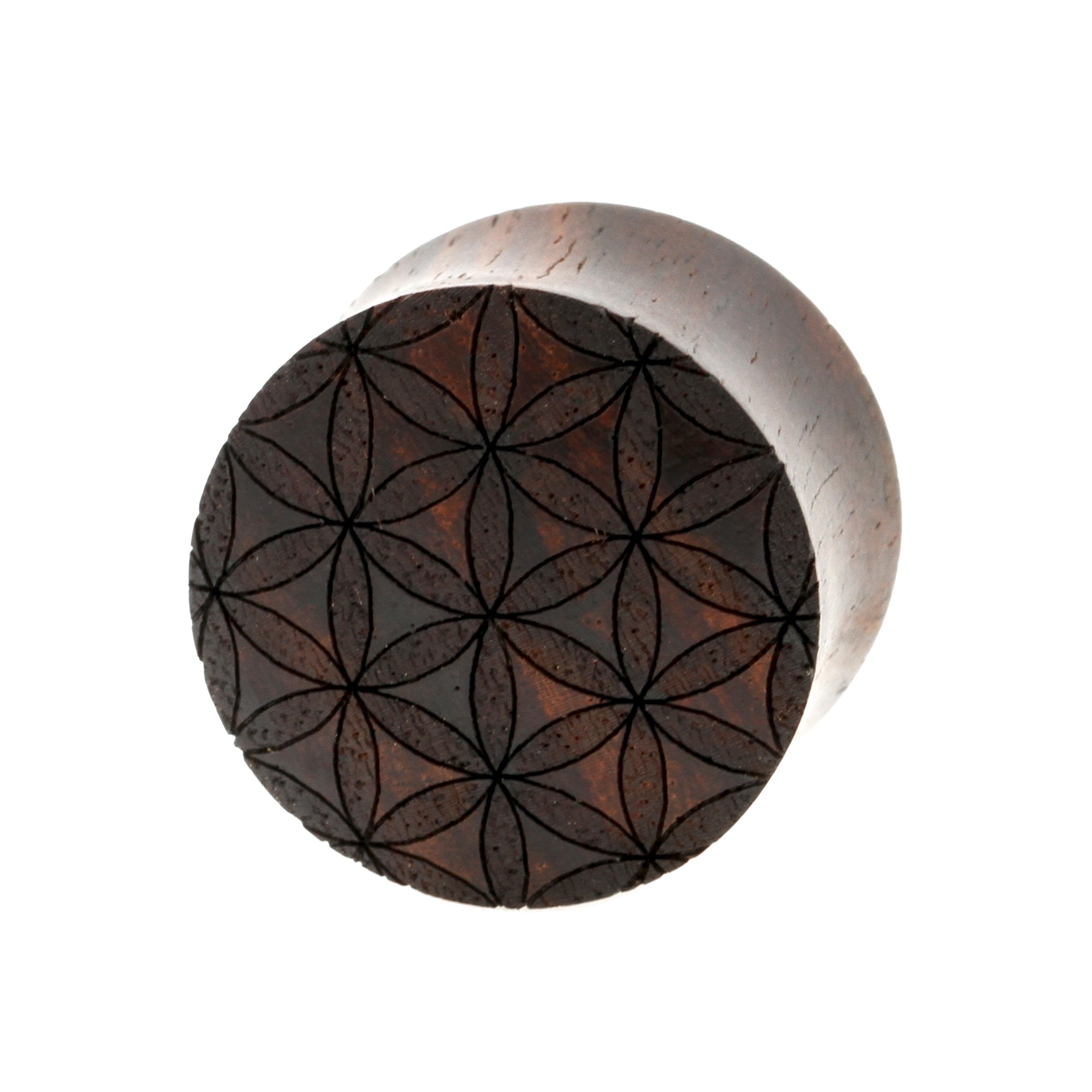 Houten Flower of Life Plugs - Sono Donkerbruin