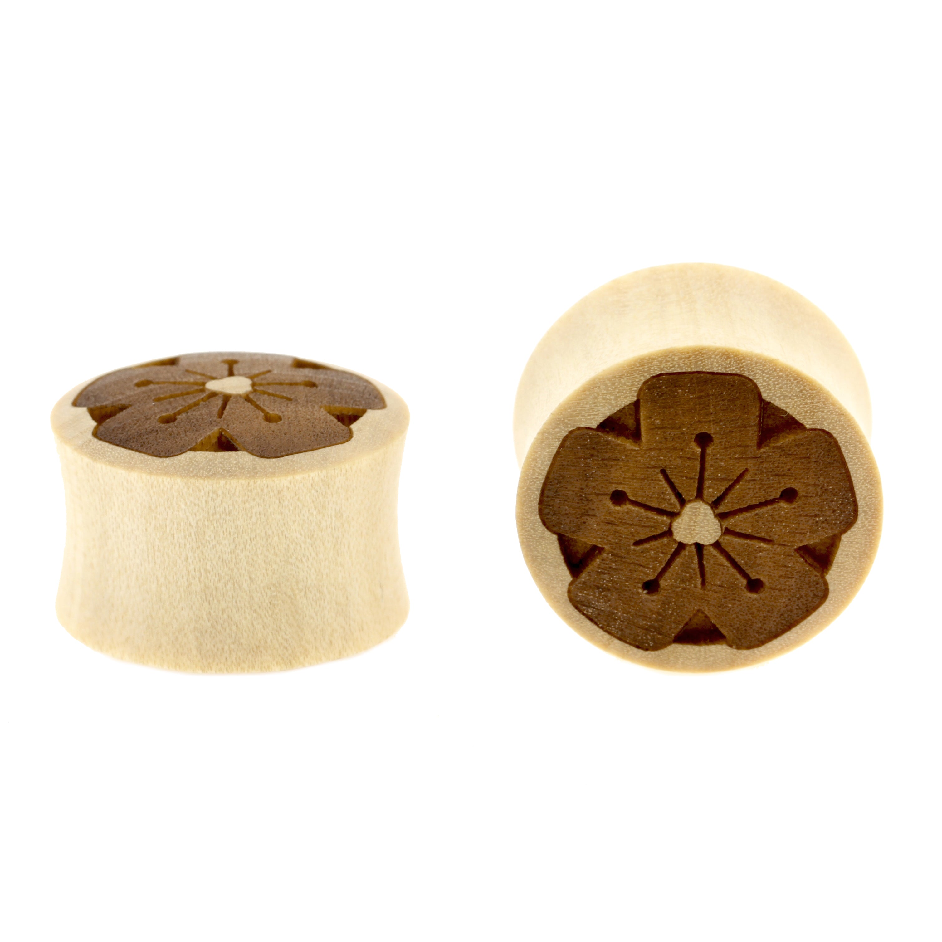 Houten Sakura Plugs - Crocodile Licht Bruin