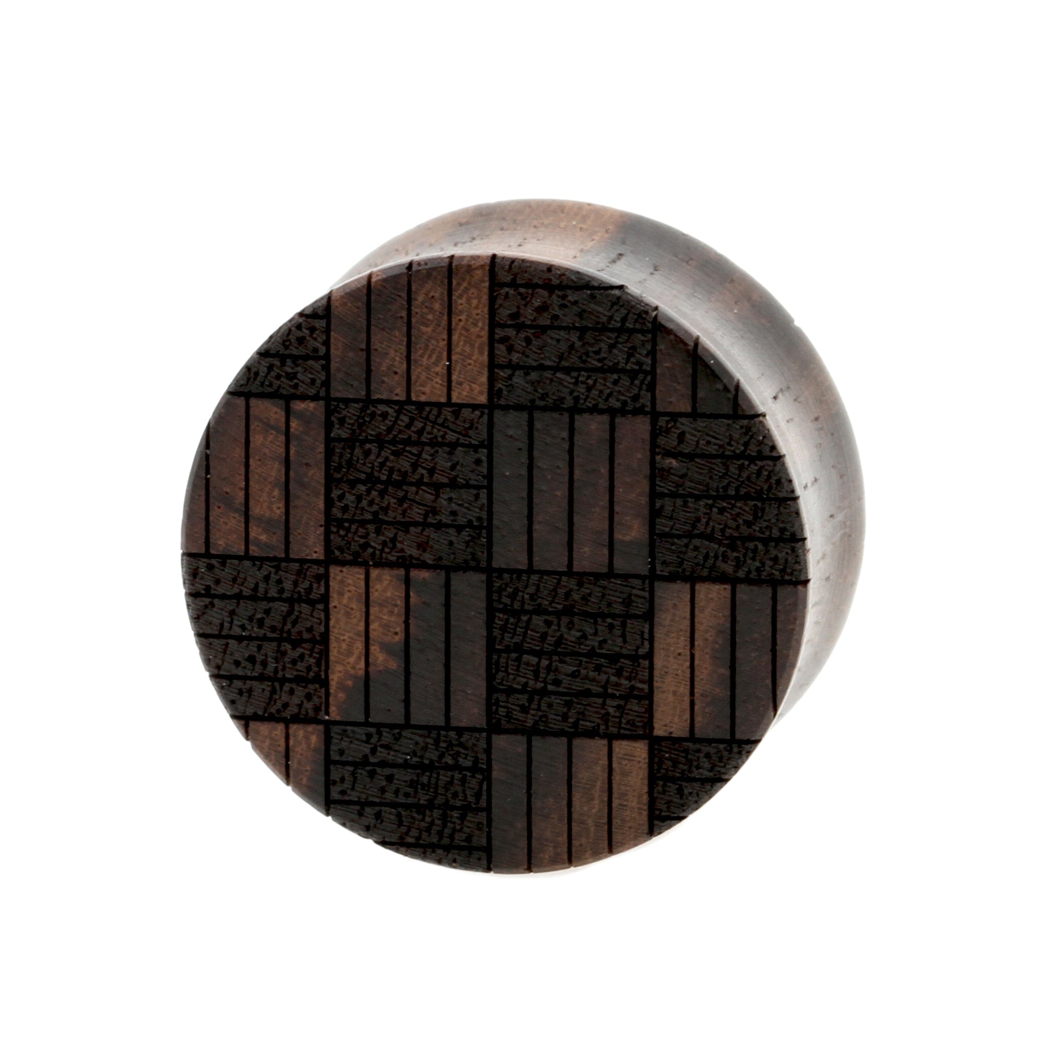 Houten Weaved Squares Plugs  - Sono Houten Donkerbruin