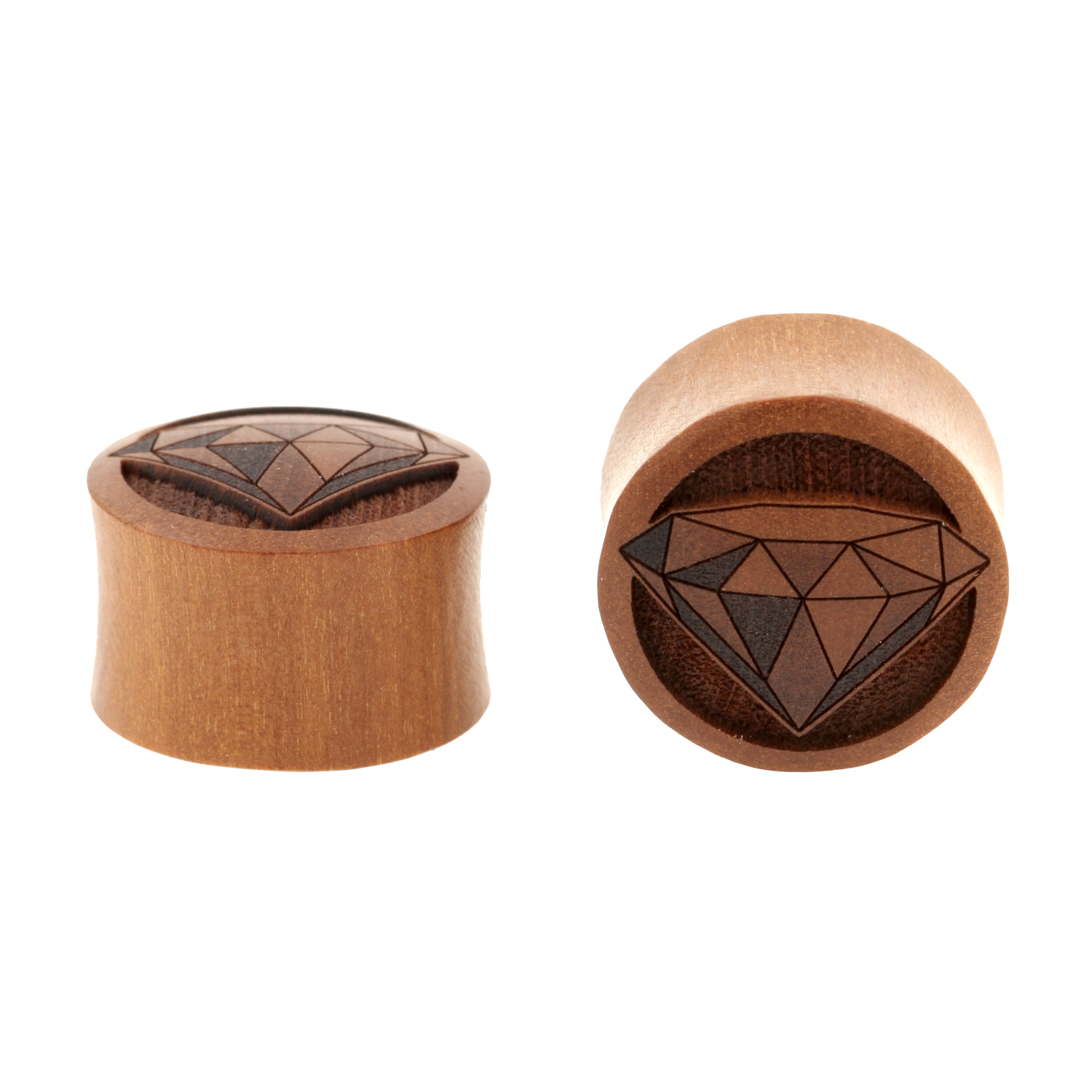 Houten Diamond Plugs  - Sawo Houten Roodbruin