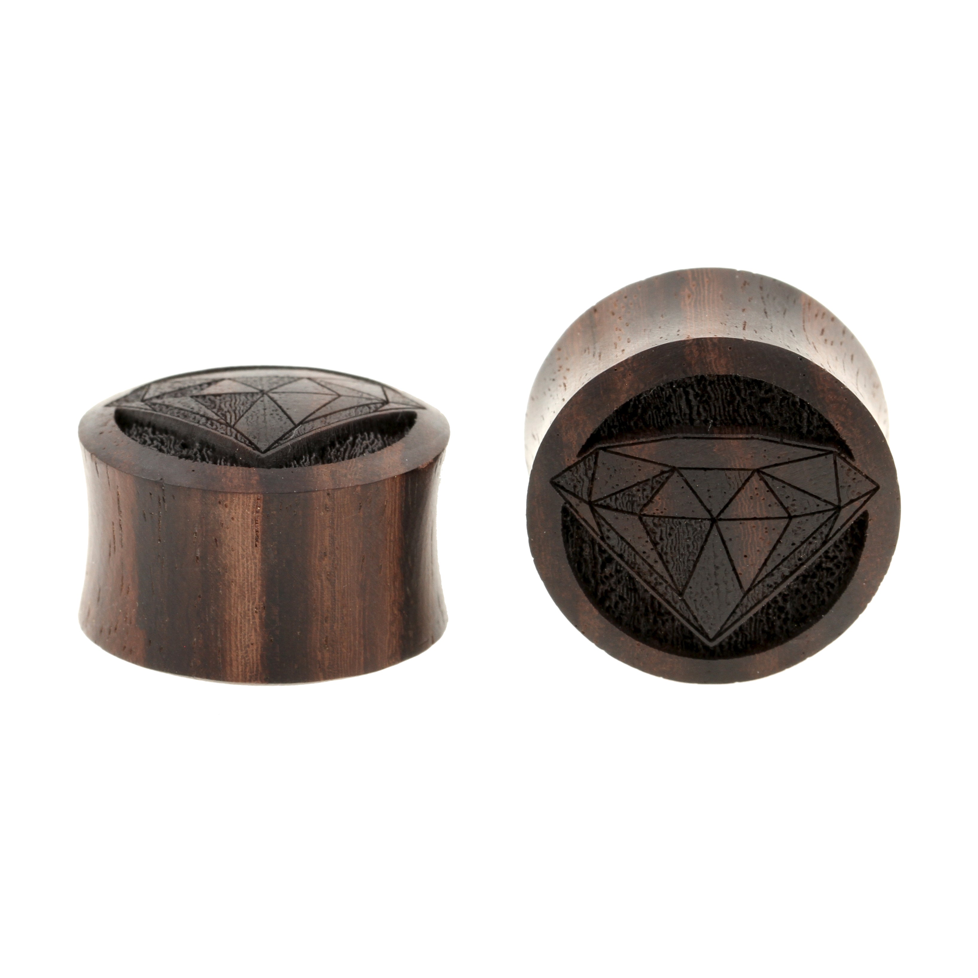 Houten Diamond Plugs  - Sono Houten Donkerbruin