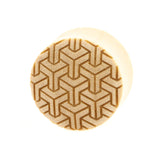 Houten Stacked Cubes Pattern Plugs - Crocodile Licht Bruin