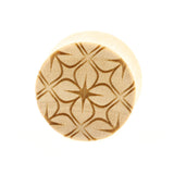 Houten Lotus Flowers Pattern Plugs - Crocodile Licht Bruin