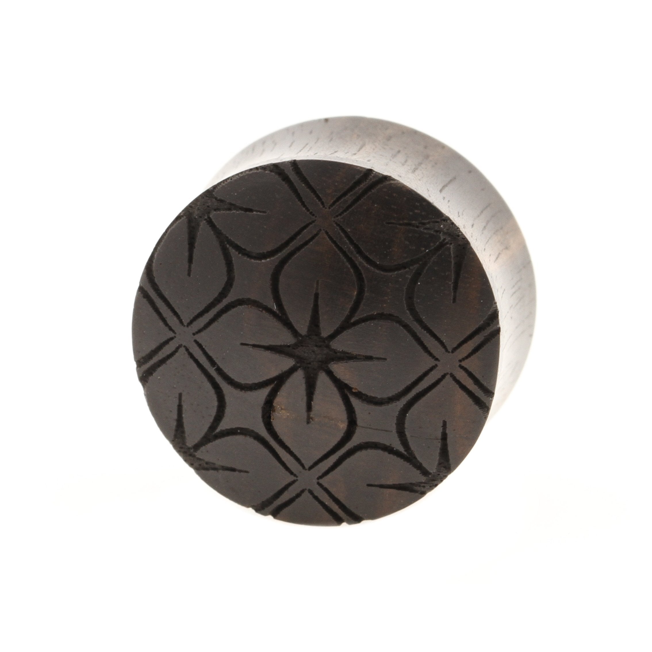 Houten Lotus Flowers Pattern Plugs - Areng Zwart