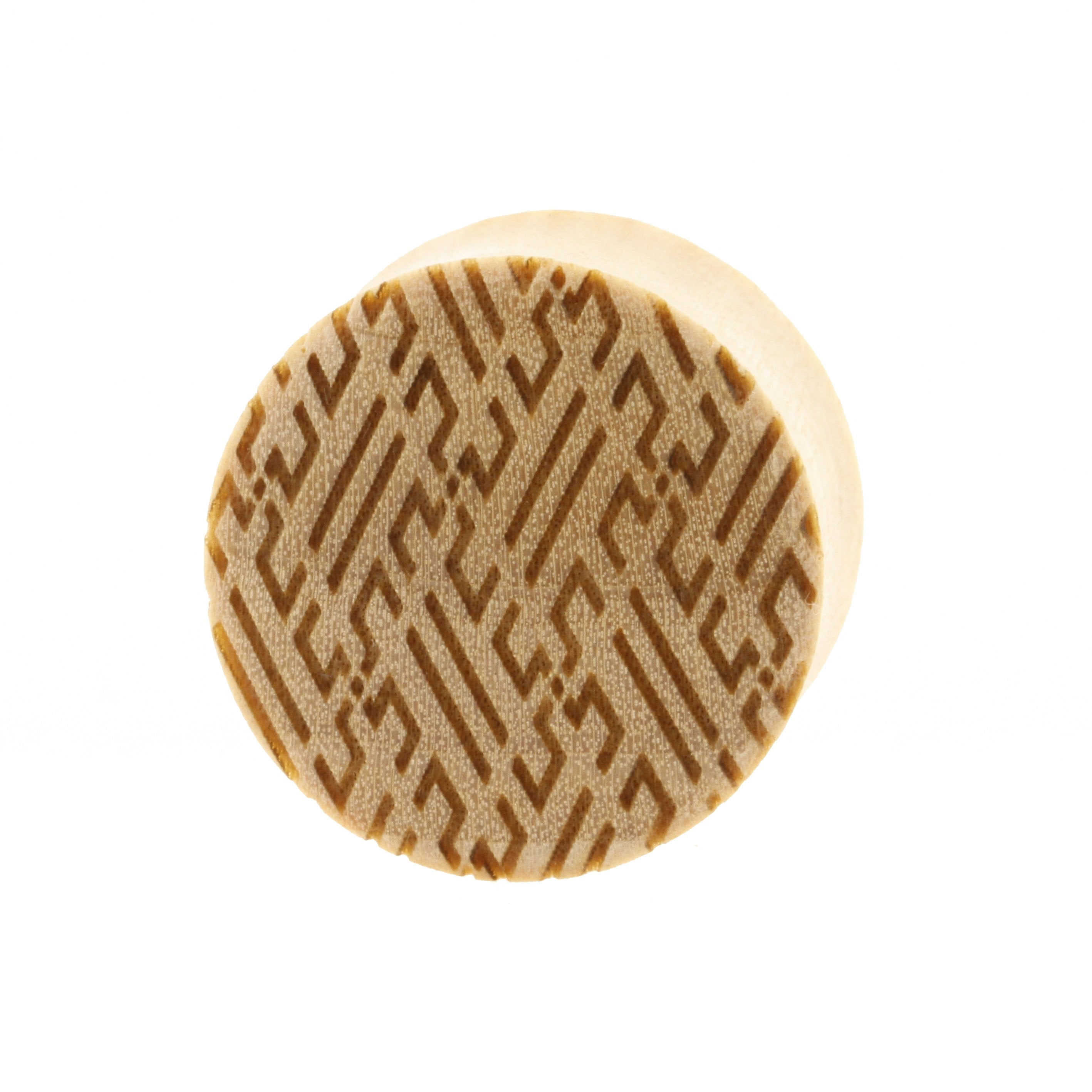 Houten Japanese Manji Pattern Plugs - Crocodile Licht Bruin