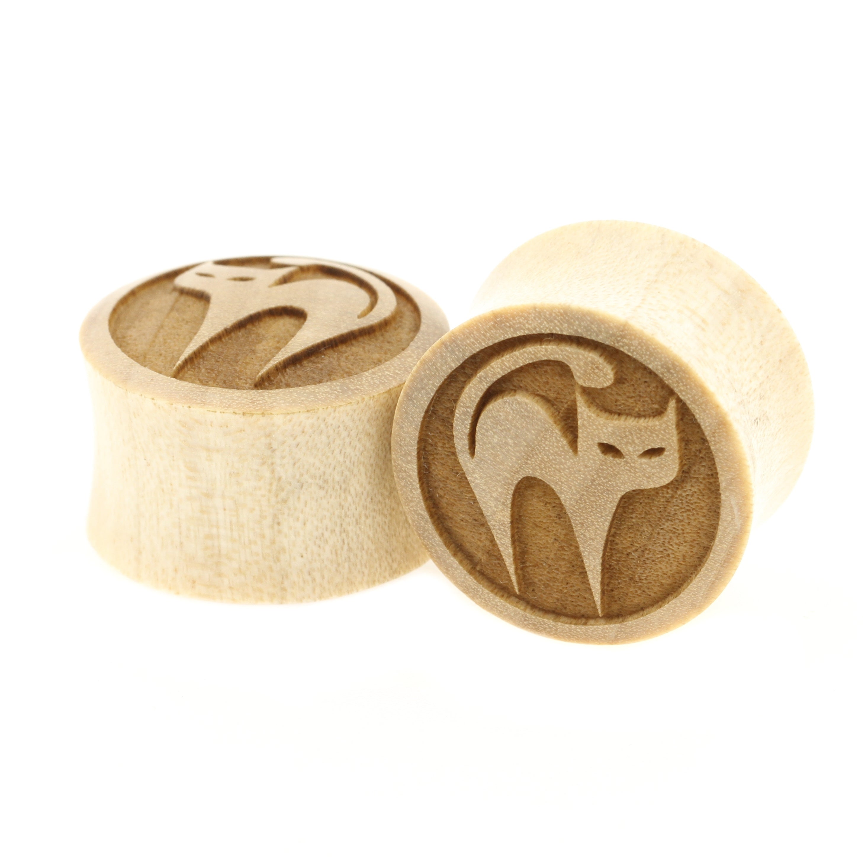 Houten Balinese Kattenplugs Licht Bruin
