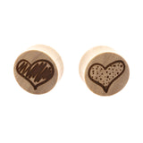 Houten Doodle Hearts Plugs - Crocodile Houten Licht Bruin