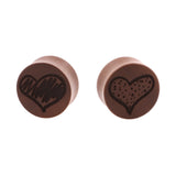 Houten Doodle Hearts Plugs - Sawo Houten Roodbruin
