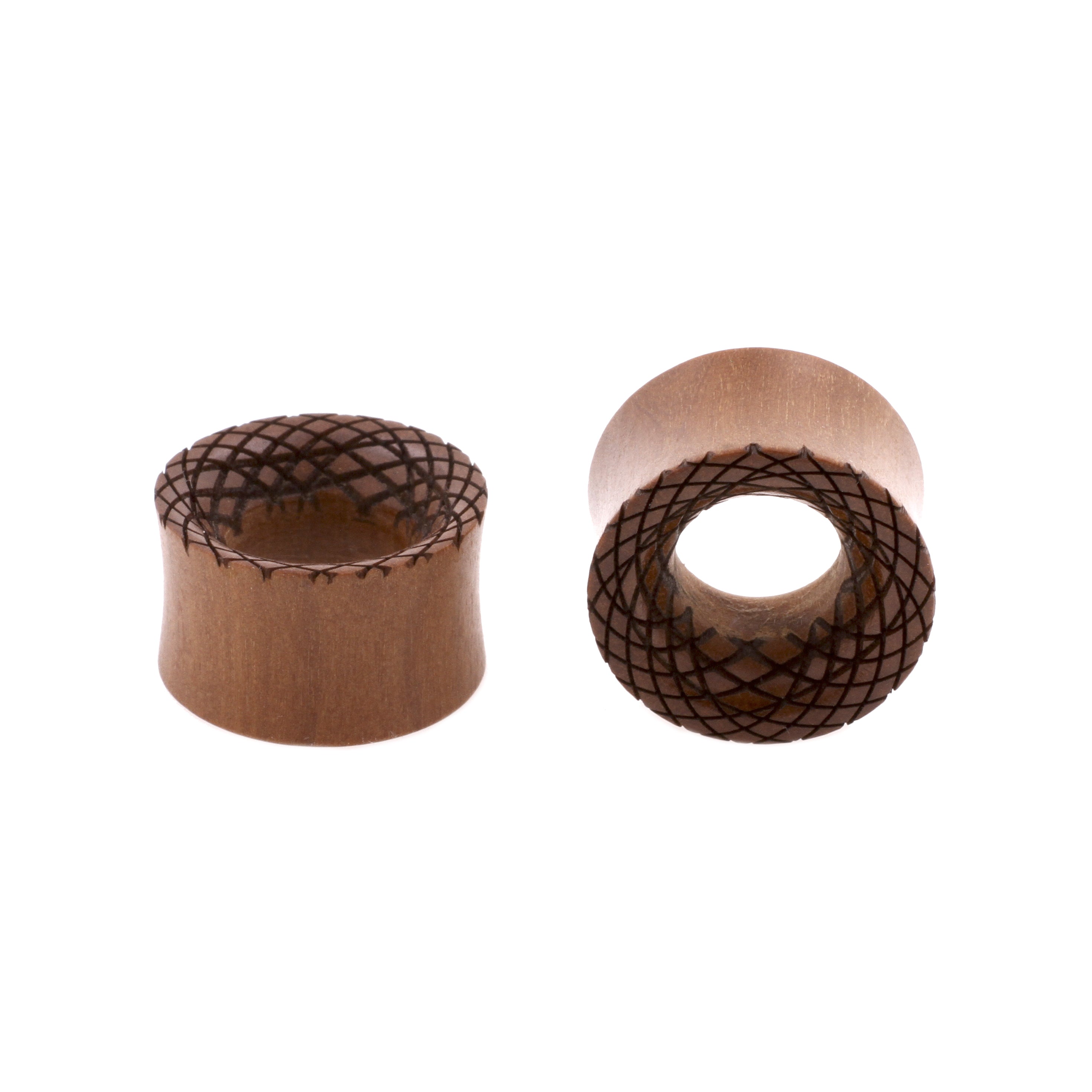 Wood Snakeskin Tunnels - Sawo Red Brown