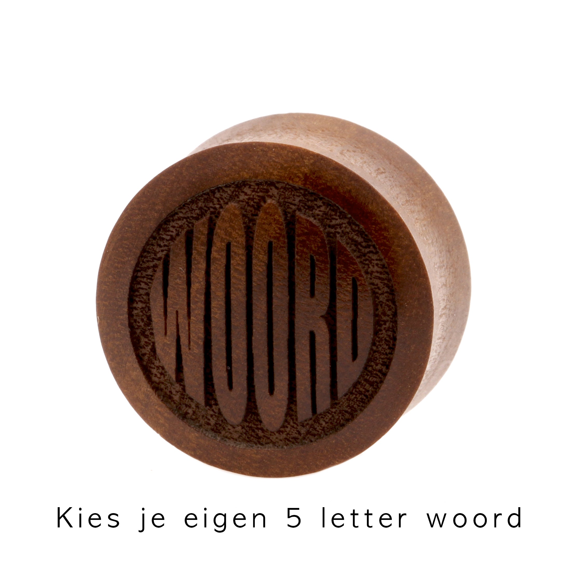 Houten Custom Woord Plugs - Sawo Roodbruin