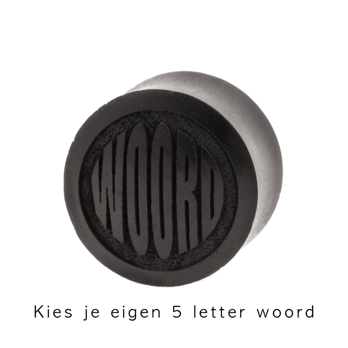 Houten Custom Woord Plugs - Areng Zwart