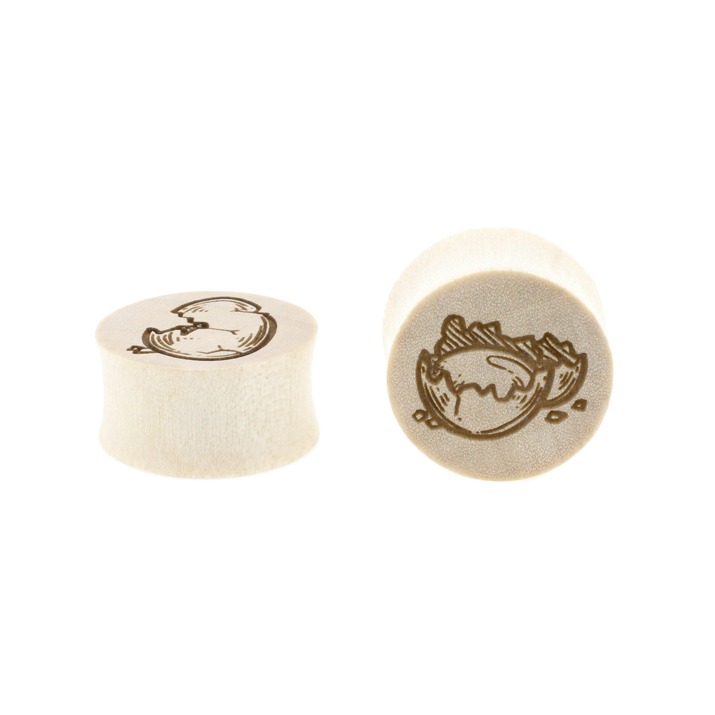 Houten Egg Plugs - Crocodile Houten Licht Bruin