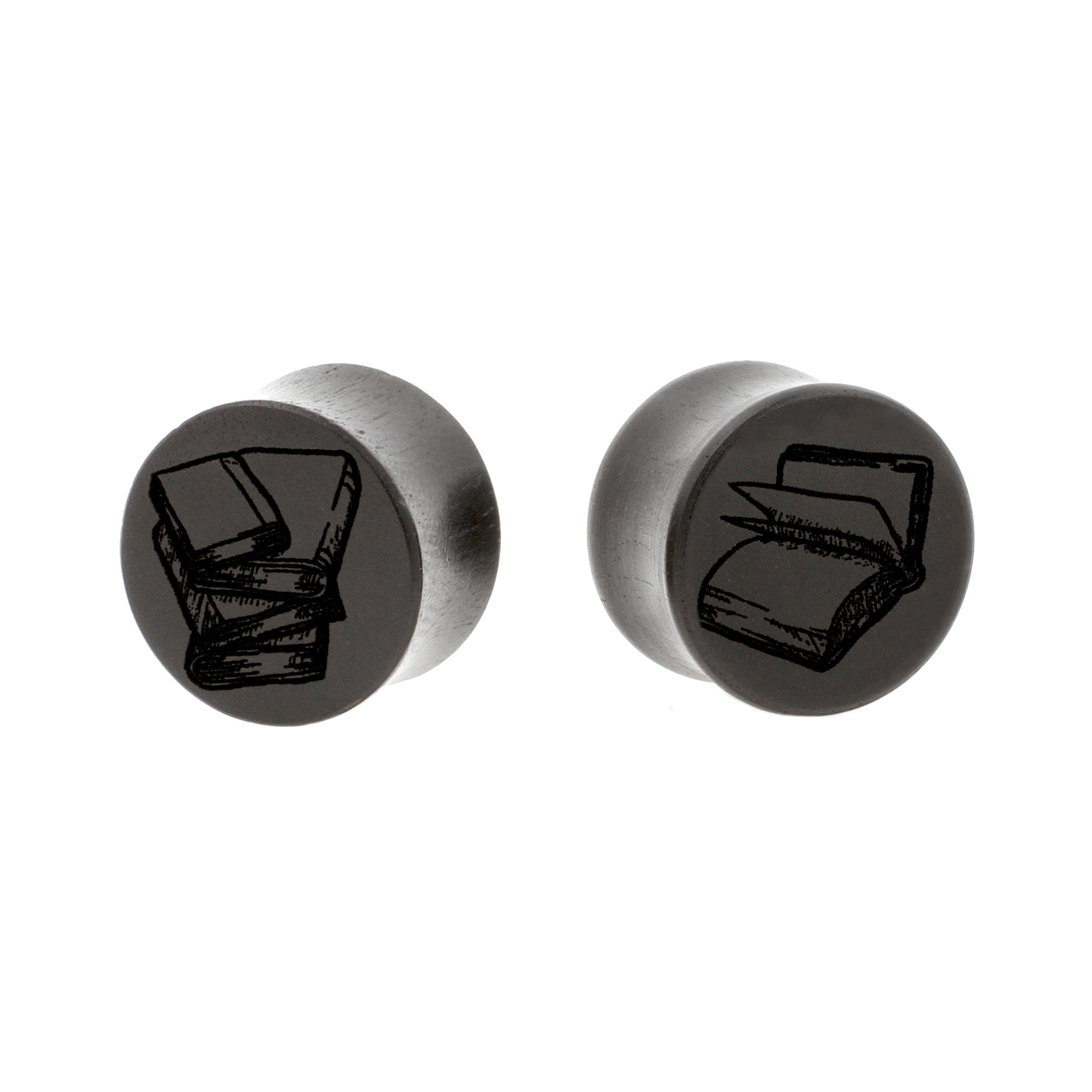 Wood Book Plugs - Areng Black