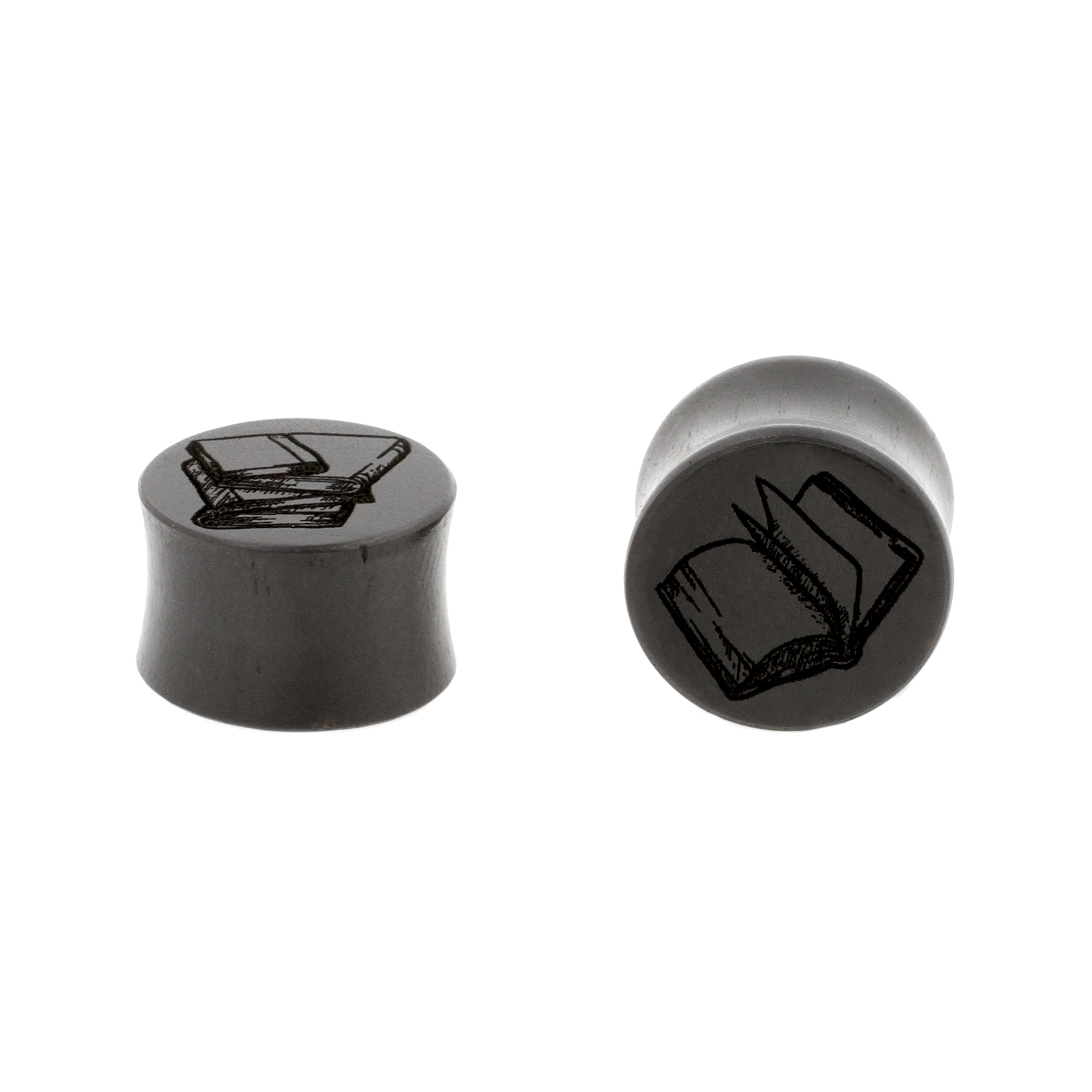 Wood Book Plugs - Areng Black