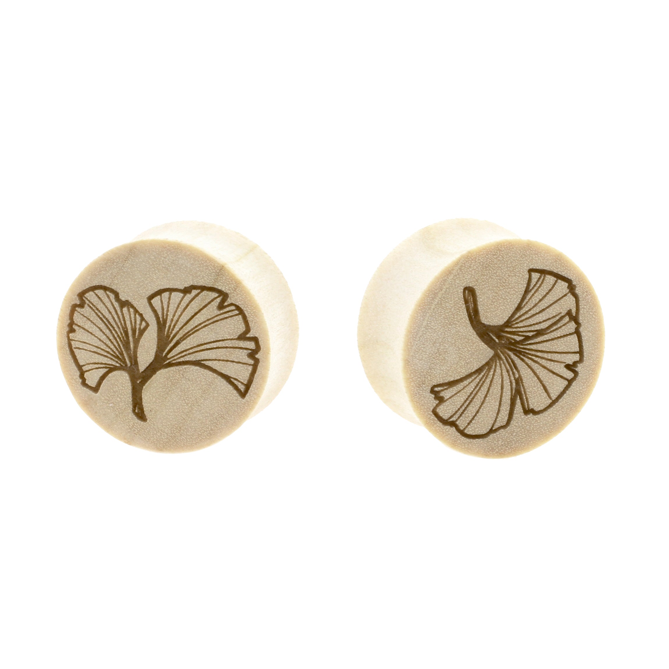 Houten Ginko Plugs - Crocodile Houten Licht Bruin
