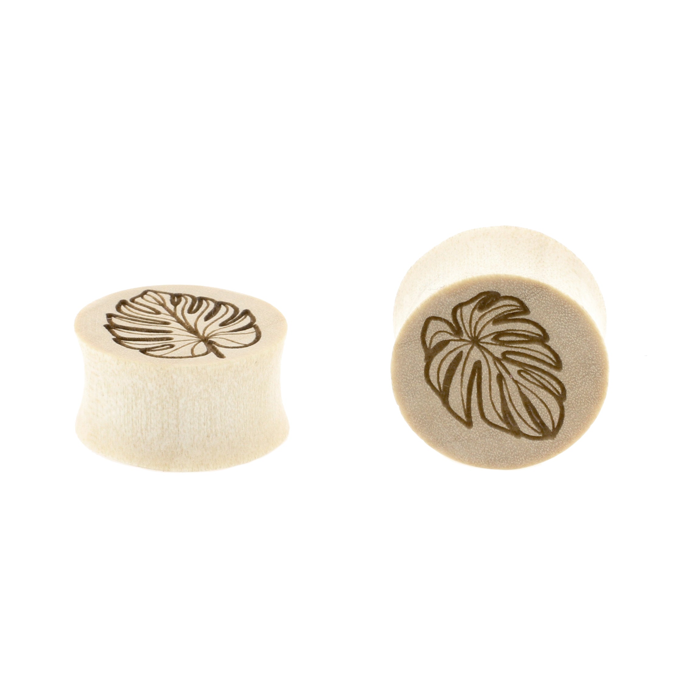 Houten Monstera Plugs - Crocodile Houten Licht Bruin