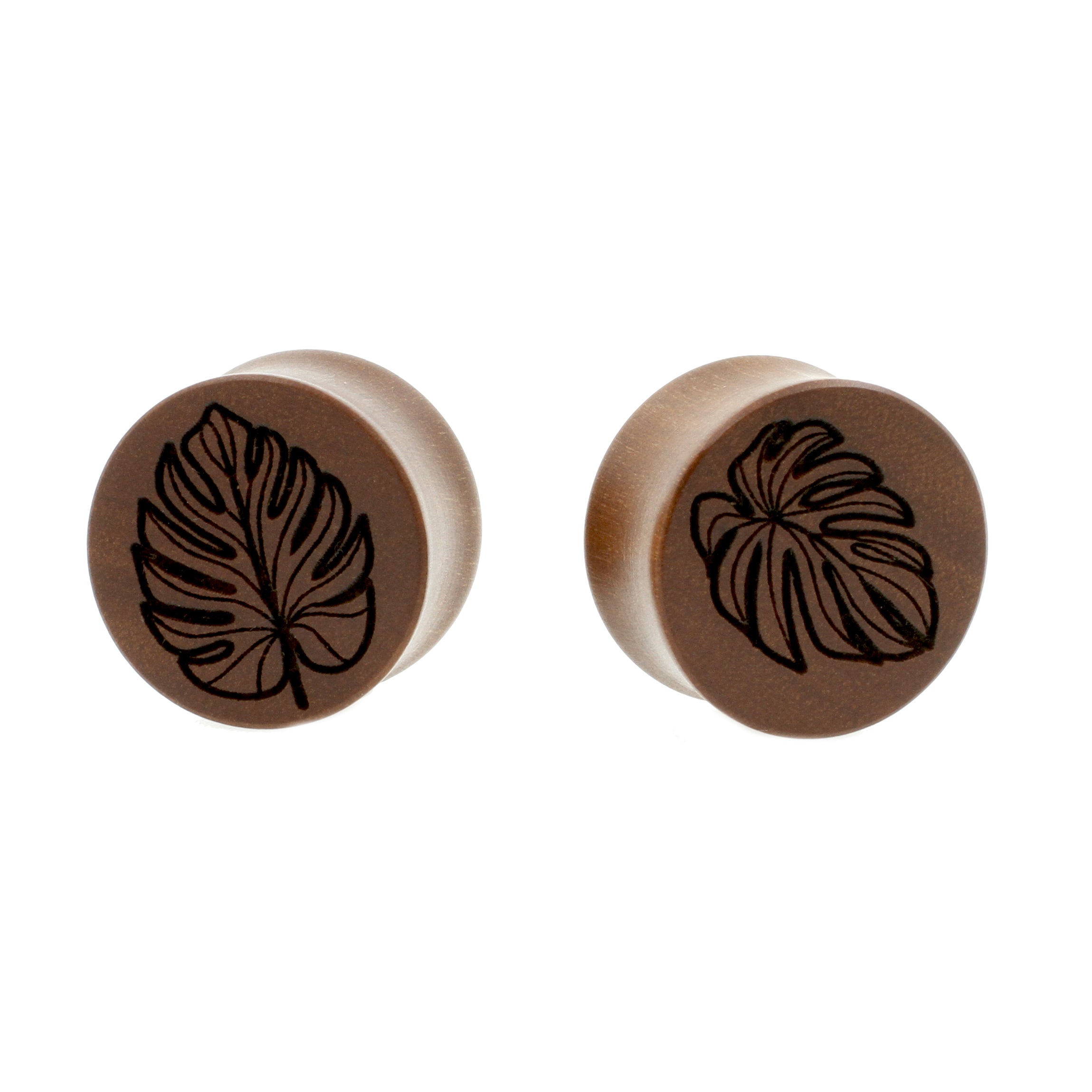 Houten Monstera Plugs - Sawo Houten Roodbruin