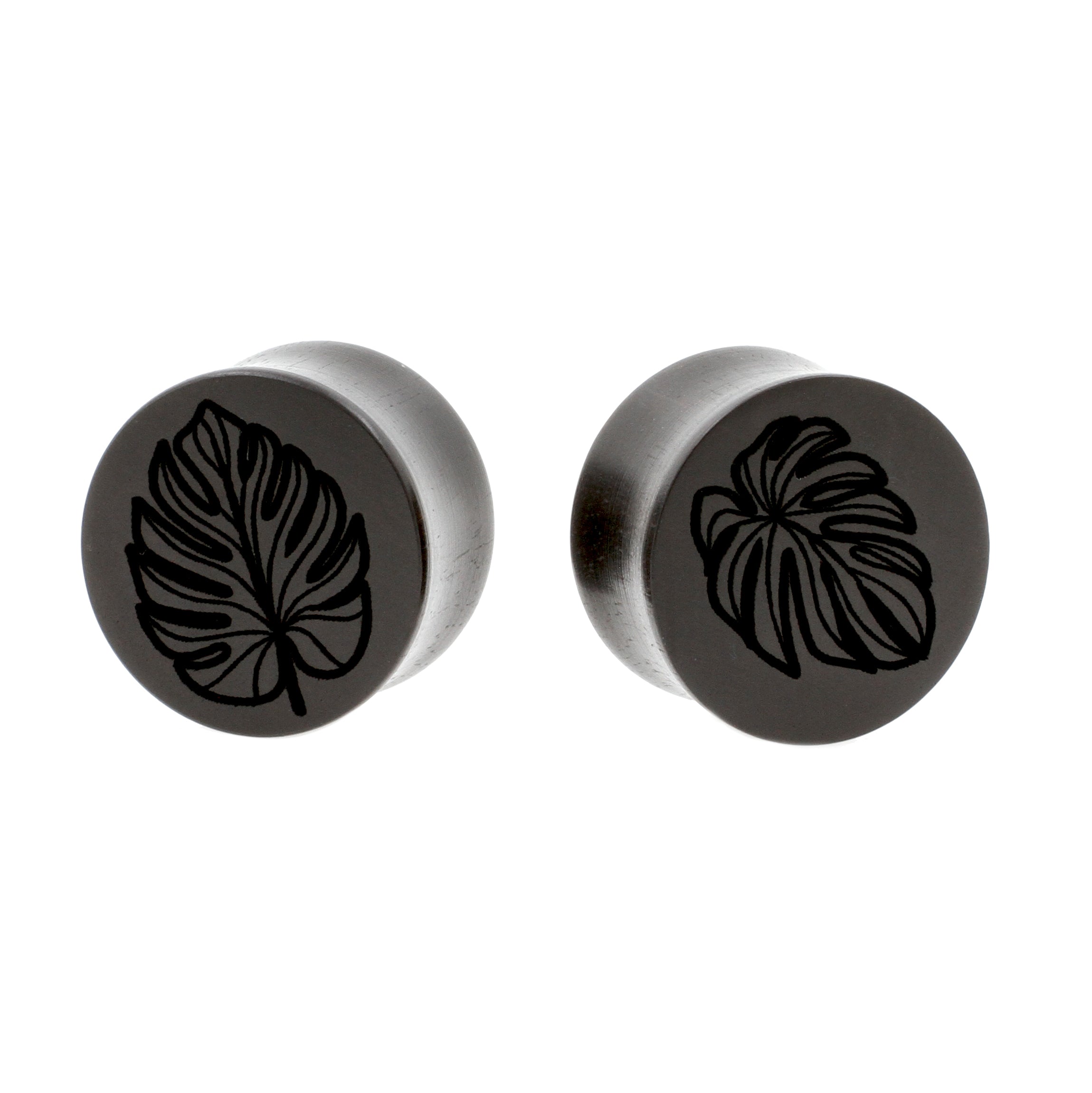 Houten Monstera Plugs - Areng Houten Zwart