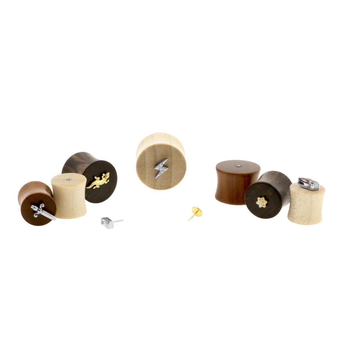 Threadless Plug Houten Threadless Plugs - Areng Houten Zwart