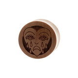 Houten Crying Heart Plugs - Sawo Hout Rood Bruin