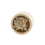 Houten Rose Plugs - Crocodile Hout Licht Bruin