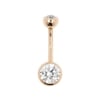 Rose Gold Belly Ring With Premium Zirconia