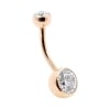 Rose Gold Belly Ring With Premium Zirconia