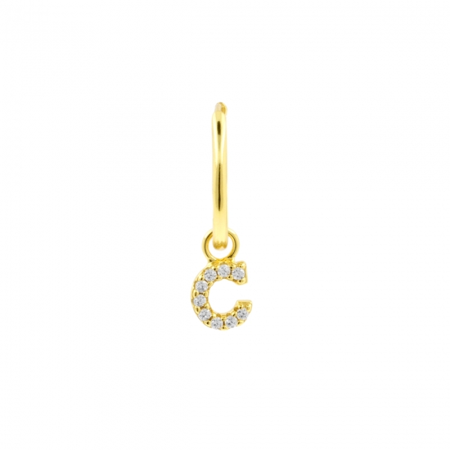 Alphabet Letter Earring - C