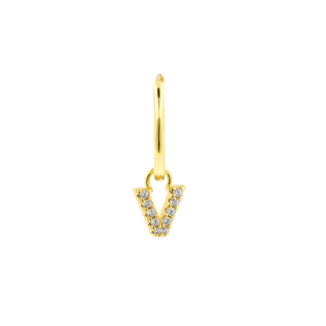 Alphabet Letter Earring - V