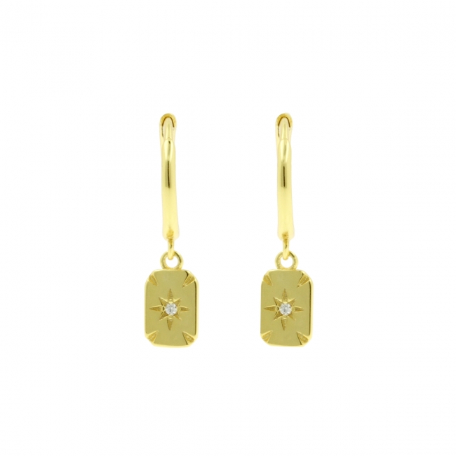 Ear Hoops - Zirkonia Square