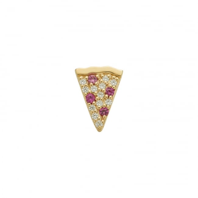Gold Pizza Slice With Ruby - Threadless