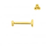 Internally Threaded Labret Stud - Triple Dots 3mm